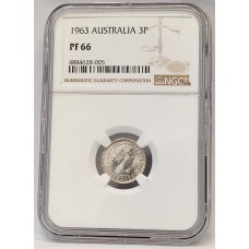 AUSTRALIA 1963 . THREEPENCE . PROOF